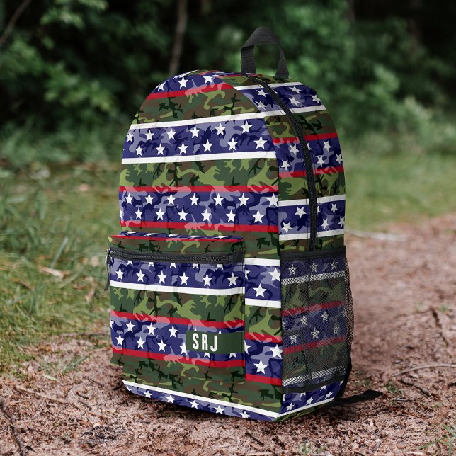 Sac À Dos Imprimé Camouflage vert des étoiles patriotiques américain (Créateur téléchargé)