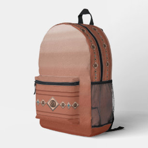 Sac À Dos Imprimé Canyon de grès du sud-ouest avec conchos de cuivre