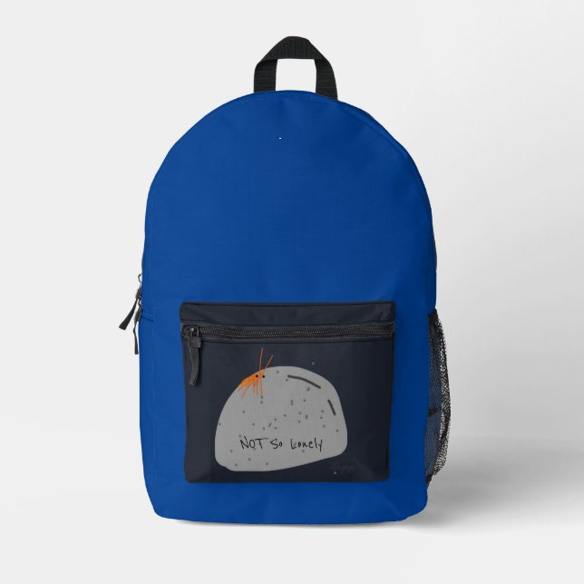 Sac À Dos Imprimé Caractère non solitaire - Drôle (bleu) (Recto)