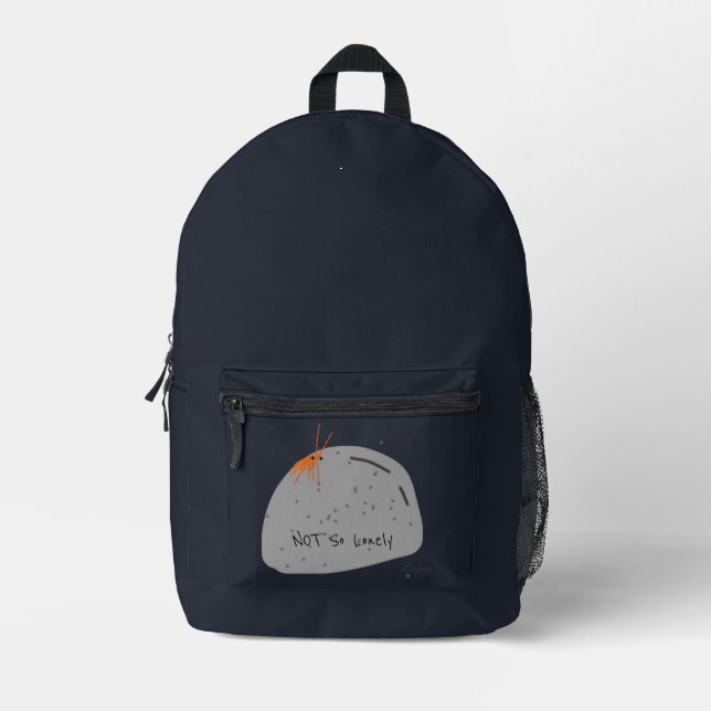 Sac À Dos Imprimé Caractère non solitaire - drôle (gris) (Recto)