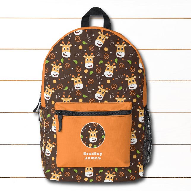 Sac À Dos Imprimé Caricature pour enfants de Giraffe Cute Nom person (Créateur téléchargé)