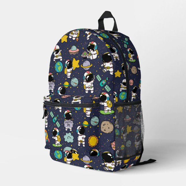 Sac À Dos Imprimé Caricature spatiale astronaute (Coin arrière droit)