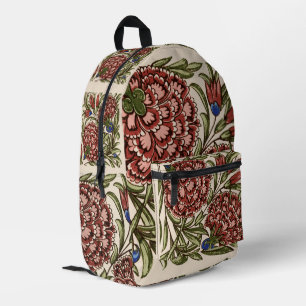 Sac À Dos Imprimé Carreau de fleur d'œillet Art antique rustique De