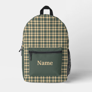 Sac À Dos Imprimé Carreaux Vert Jaune Personnaliser Motif