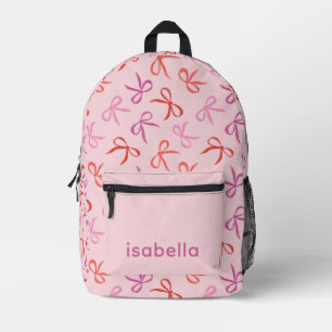Sac À Dos Imprimé Cartable Fille Rubans Roses Personnalisés