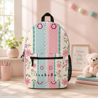 Sac À Dos Imprimé Cartable personnalisé pour enfants à motif floral