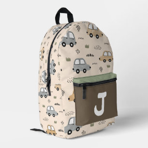 Sac À Dos Imprimé Cartables Enfants Monogramme Personnalisé Voitures