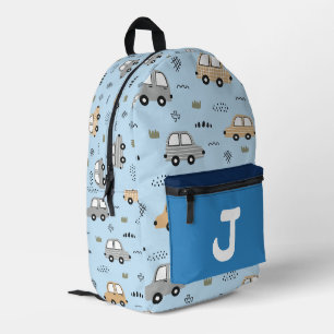 Sac À Dos Imprimé Cartables Enfants Personnalisés Monogramme Voiture