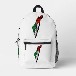 Sac À Dos Imprimé Carte de Palestine avec drapeau et Motif de Keffiy