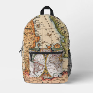 Sac À Dos Imprimé Carte du monde Amérique du Nord Graphic globe art