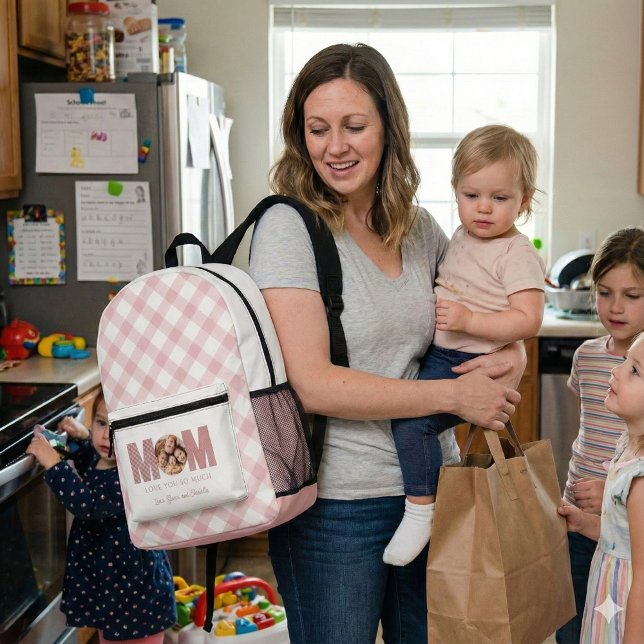 Sac À Dos Imprimé Carte mère (Celebrate mom with this personalized photo backpack! )
