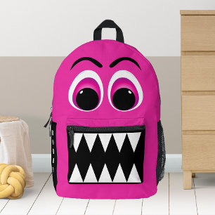 Sac À Dos Imprimé Cartoon rose monstre mignon Personnalisé