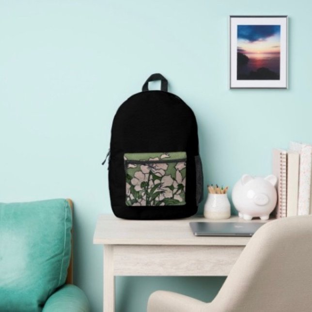 Sac À Dos Imprimé Cascade de Fleurs Roses (Stylish backpack that can be taken anywhere holidays, to the gym or on a walk. )