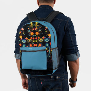 Sac À Dos Imprimé Catouragan Bleu