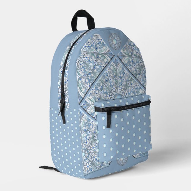 Sac À Dos Imprimé Céramique Lace bleu clair (Coin arrière gauche)