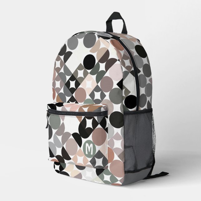 Sac À Dos Imprimé Cercles gris gris gris beige Motif (Coin arrière droit)
