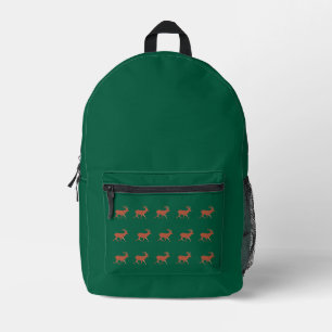 Sac À Dos Imprimé Cerf motif nordique vert