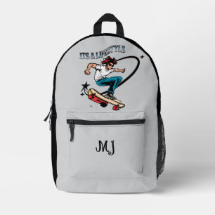 Sac À Dos Imprimé C'est un style de vie Boy Skateboard Citation Init