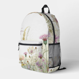 Sac À Dos Imprimé Champ d'aquarelle des fleurs sauvages