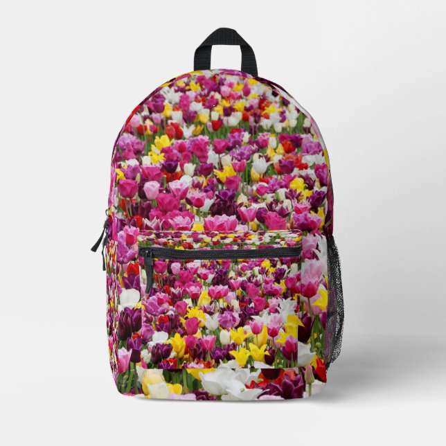 Sac À Dos Imprimé champ plein de tulipes (Recto)
