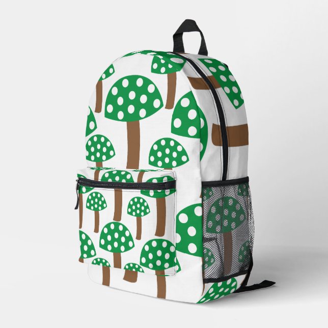 Sac À Dos Imprimé Champignons Verts  (Coin arrière droit)