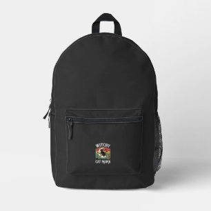 Sac À Dos Imprimé Chat de Halloween Sorcière Maman