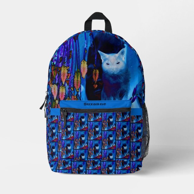Sac À Dos Imprimé Chat Siamois Poser Abstrait Personnalisé (Recto)