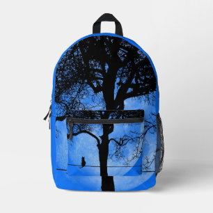 Sac À Dos Imprimé Chat sur fil Full Blue Moon