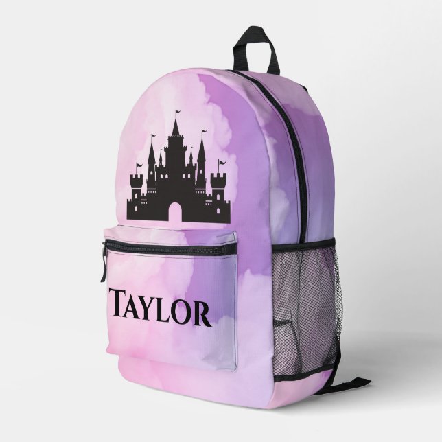 Sac À Dos Imprimé Château magique Monogrammé Personnalisé (Coin arrière droit)