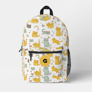 Sac À Dos Imprimé Chats & Papillons personnalisés à l'aquarelle mign