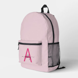 Sac À Dos Imprimé Chaud rose Monogramme fille de retour à l'école