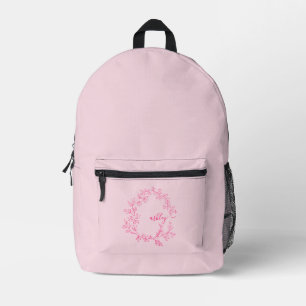 Sac À Dos Imprimé Chaud rose Monogramme fille de retour à l'école