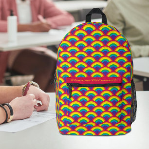 Sac À Dos Imprimé Chaussettes à échelle de sirène arc-en-ciel