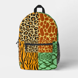 Sac À Dos Imprimé Cheetah, Giraffe, Tigre et Serpent