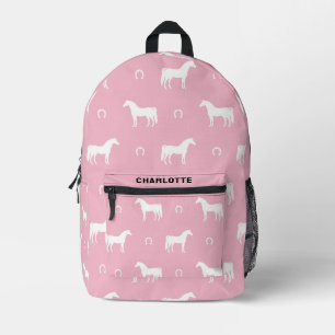 Sac À Dos Imprimé Cheval équestre personnalisé Motif rose