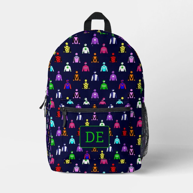 Sac À Dos Imprimé Cheval Racing Jockey soies Monogramme (Recto)