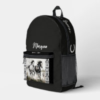 Chevaux courant noir et blanc