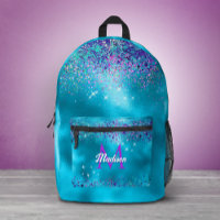 Chic Bleu rose iridescent paillettes monogramme