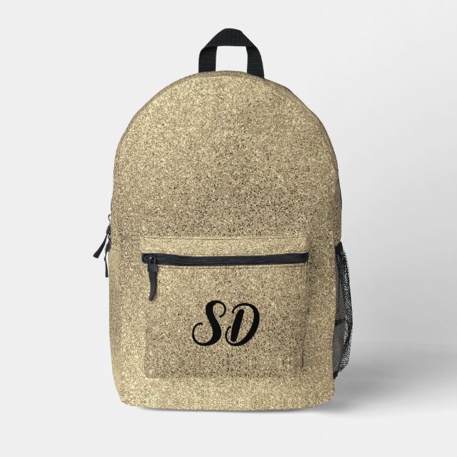 Sac À Dos Imprimé Chic brossé Parties scintillant or Monogramme (Recto)