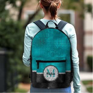 Sac À Dos Imprimé Chic faux Parties scintillant argent Turquoise noi