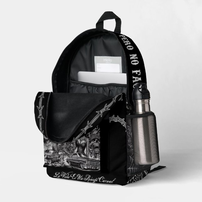 Sac À Dos Imprimé Chicano Art Pack (Coin arrière droit (ouvert))