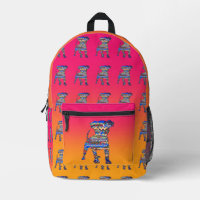 Chien bleu Motif enfants rose jaune