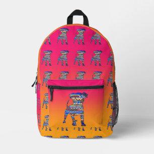 Sac À Dos Imprimé Chien bleu Motif enfants rose jaune