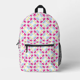 Sac À Dos Imprimé Chien-taureaux français Motif rose jaune