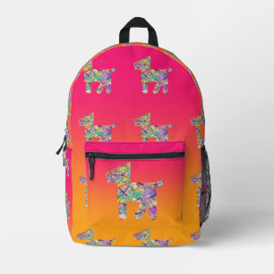 Sac À Dos Imprimé Chiens de jouets Enfants Rose Jaune
