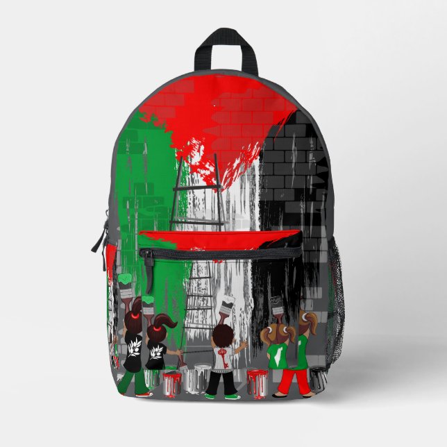 Sac À Dos Imprimé Children of Gaza Painting Palestine Flag  (Recto)