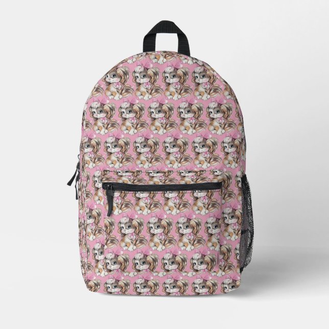 Sac à dos imprimé chiot (Recto)