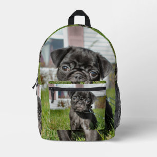 Sac À Dos Imprimé Chiot en carlin noir
