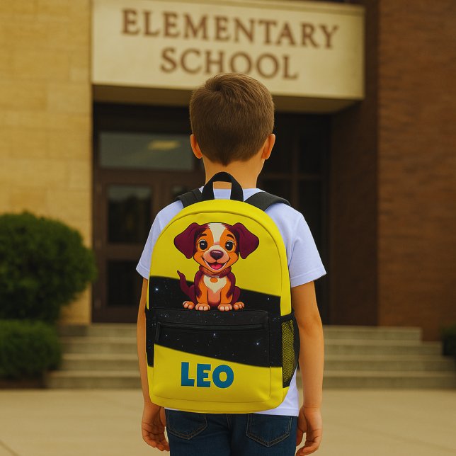 Sac À Dos Imprimé Chiot sur mon pack (Back to school )