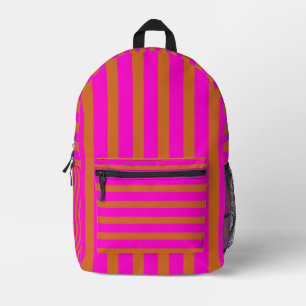 Sac À Dos Imprimé Chocolat Brown et Neon Fuchsia Cool rayé